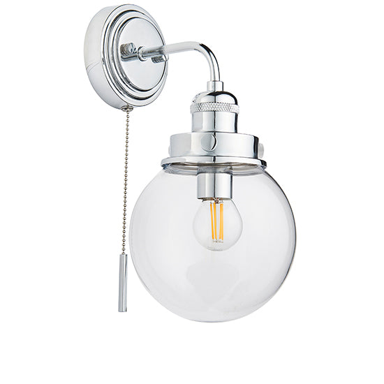 Cheswick Clear Glass Shade Wall Light In Chrome