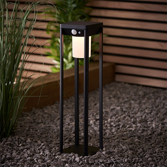 Hallam Outdoor Post In Textured Black With White Pc Diffuser