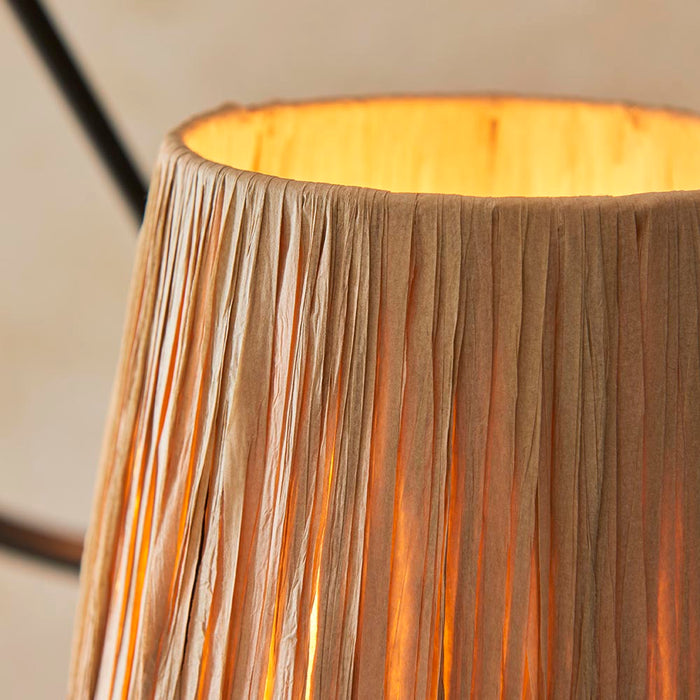 Wriggle 3 Lights Raffia Shade Ceiling Pendant Light In Matt Black