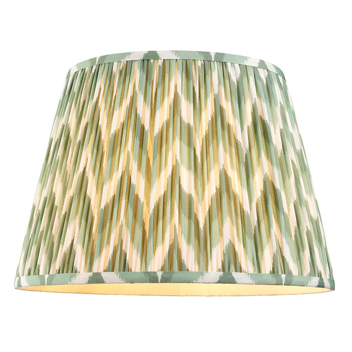 Eltham And Zigzag 40cm Cotswold Green Shade Ceiling Light With Green Colour Braided Cable