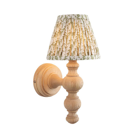 Bibury Leaf 16cm Herb Garden Fabric Shade Wall Light Natural Ash