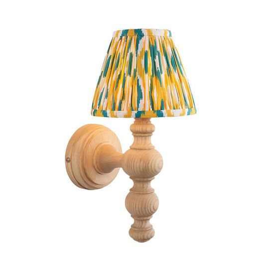 Bibury Ikat 16cm Jade Fabric Shade Wall Light Natural Ash