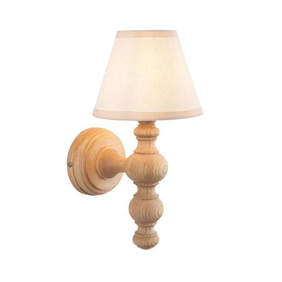 Bibury Ivy 16cm Vintage Fabric Shade Wall Light Natural Ash