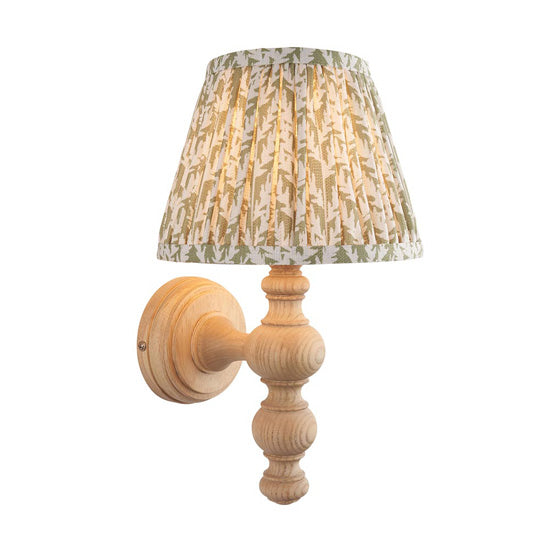 Bibury Leaf 20cm Herb Garden Fabric Shade Wall Light Natural Ash