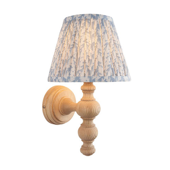Bibury Leaf 20cm Shell Bay Fabric Shade Wall Light Natural Ash