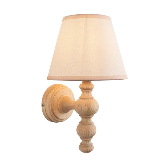 Bibury Ivy 20cm Vintage Fabric Shade Wall Light Natural Ash