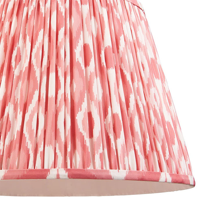 Carnaby And Ikat 40cm Coral Pink Shade Floor Lamp With Satin Almond White Base