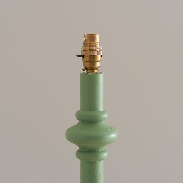 Carnaby And Ikat 40cm Coral Pink Shade Floor Lamp With Satin Cotswold Green Base
