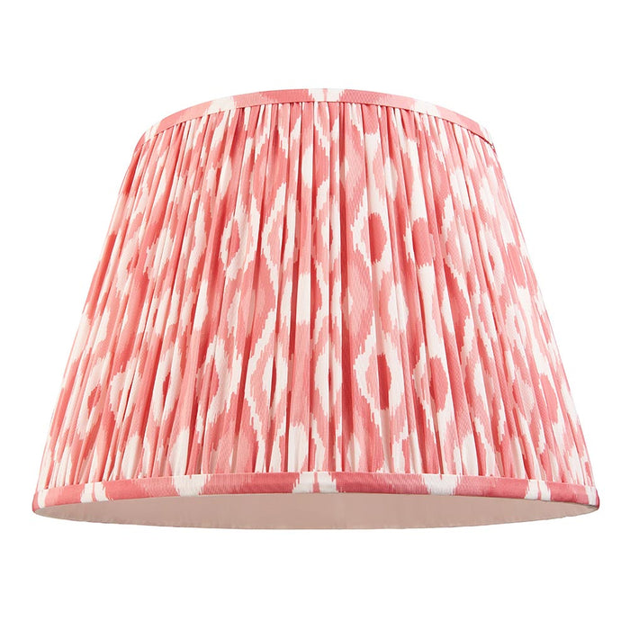 Carnaby And Ikat 40cm Coral Pink Shade Floor Lamp With Satin Cotswold Green Base