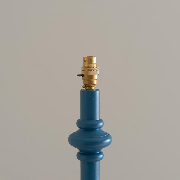 Carnaby And Ikat 40cm Pearl Grey Shade Floor Lamp With Satin Marlin Blue Base