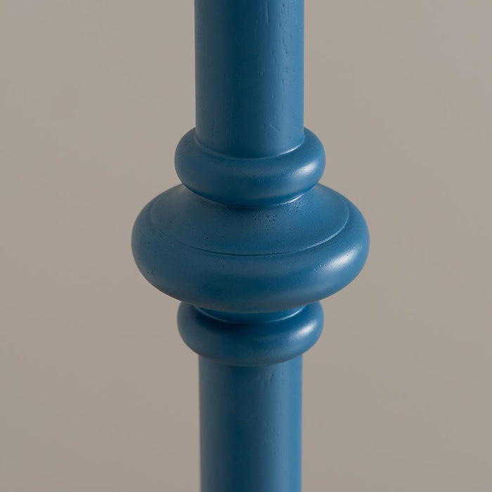 Carnaby And Ikat 40cm Pearl Grey Shade Floor Lamp With Satin Marlin Blue Base