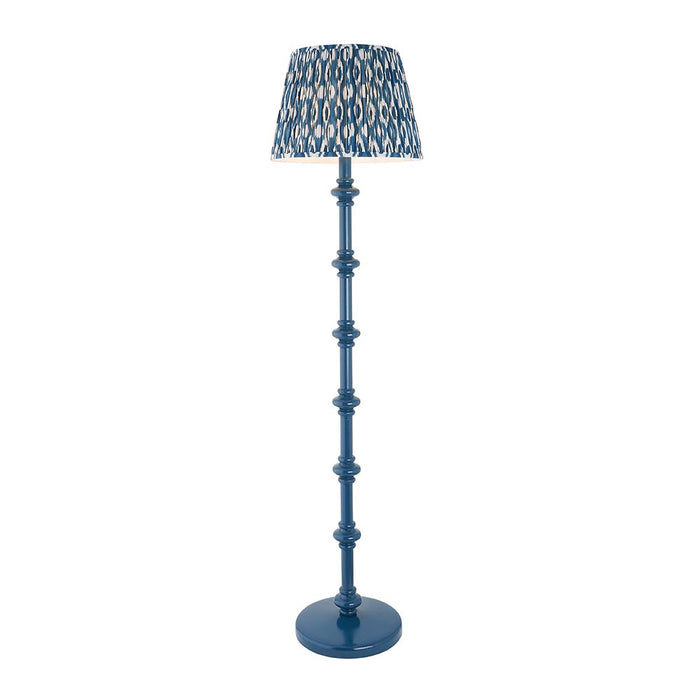 Carnaby And Ikat 40cm Marlin Blue Shade Floor Lamp With Satin Marlin Blue Base