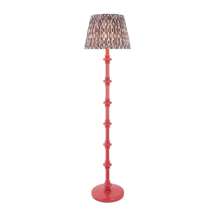 Carnaby And Ikat 40cm Pearl Grey Shade Floor Lamp With Satin Pink Clay Base