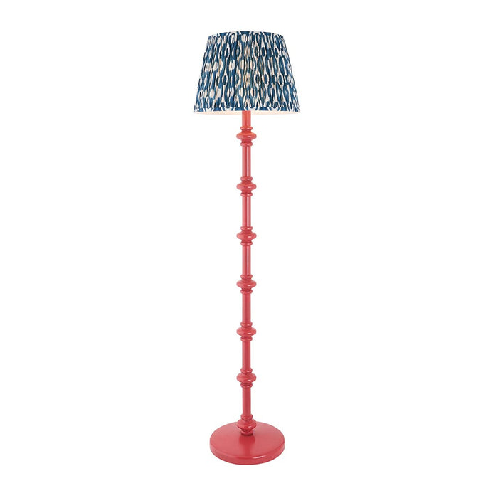 Carnaby And Ikat 40cm Marlin Blue Shade Floor Lamp With Satin Pink Clay Base