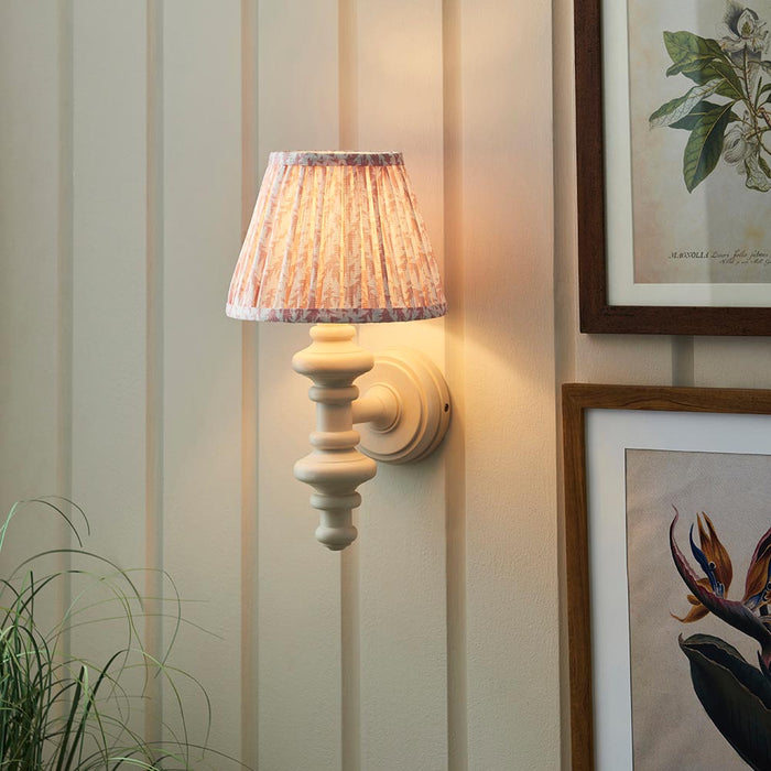 Carnaby And Leaf 20cm Peachy Keen Shade Wall Light With Satin Almond White Base
