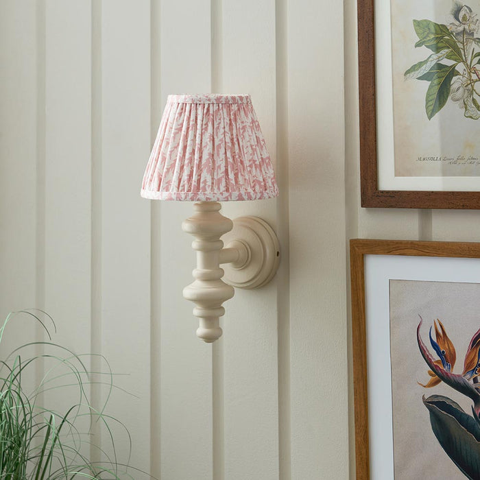 Carnaby And Leaf 20cm Peachy Keen Shade Wall Light With Satin Almond White Base