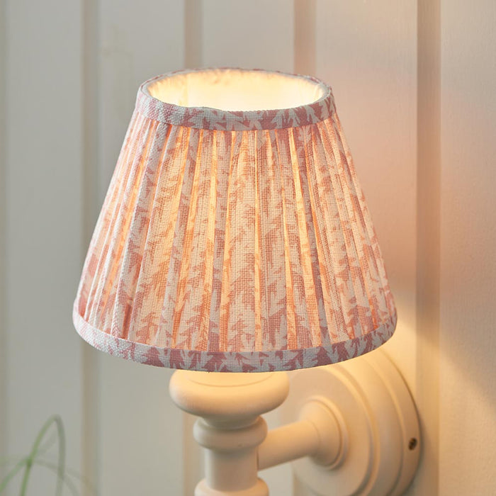 Carnaby And Leaf 20cm Peachy Keen Shade Wall Light With Satin Almond White Base