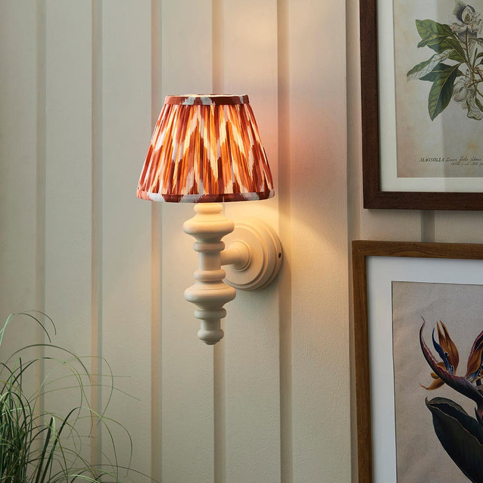 Carnaby And Zigzag 20cm Apricot Orange Shade Wall Light Satin Almond White Base