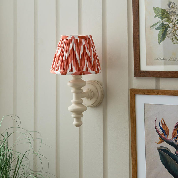 Carnaby And Zigzag 20cm Apricot Orange Shade Wall Light Satin Almond White Base