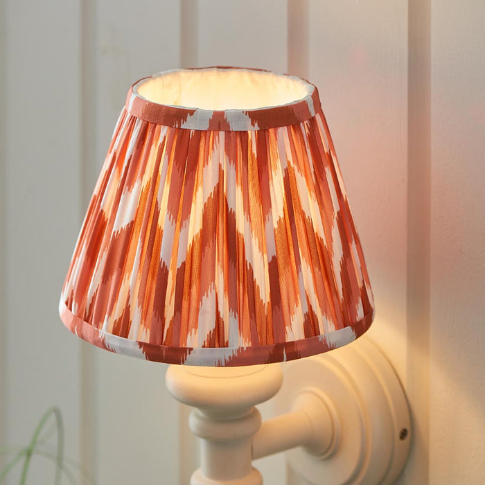 Carnaby And Zigzag 20cm Apricot Orange Shade Wall Light Satin Almond White Base