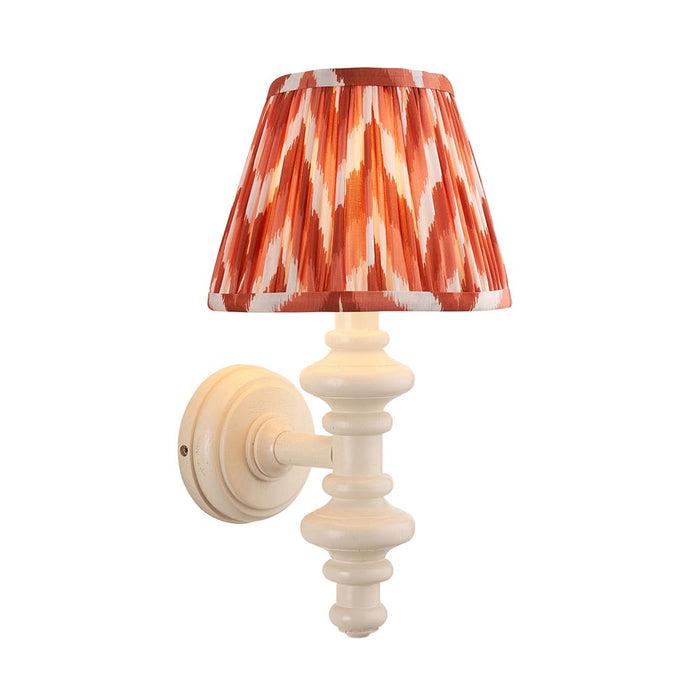 Carnaby And Zigzag 20cm Apricot Orange Shade Wall Light Satin Almond White Base