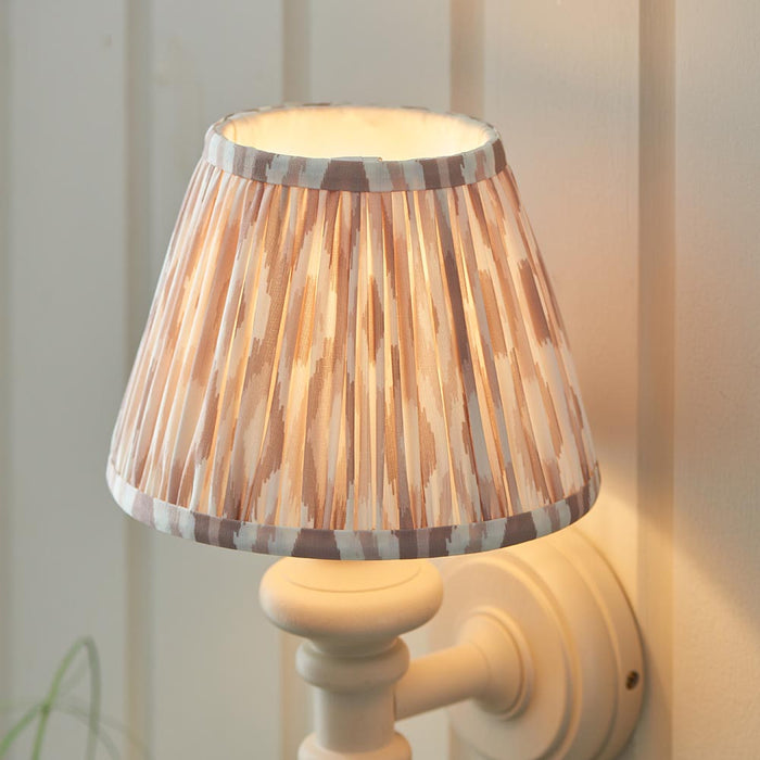 Carnaby And Ikat 20cm Neutral Shade Wall Light With Satin Almond White Base