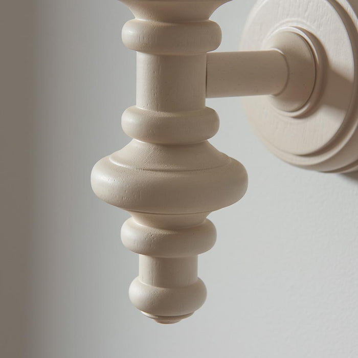 Carnaby And Ikat 20cm Neutral Shade Wall Light With Satin Almond White Base