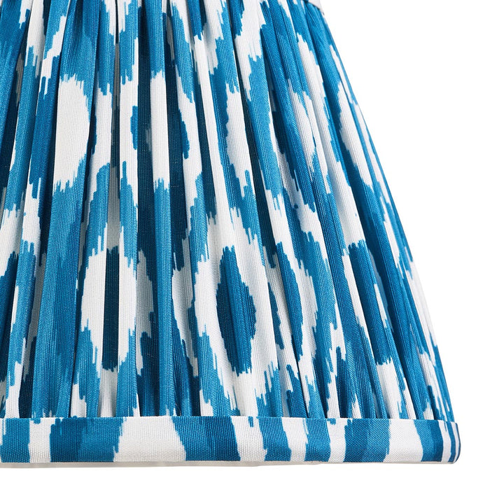 Carnaby And Ikat 20cm Marlin Blue Shade Wall Light With Satin Cotswold Green Base