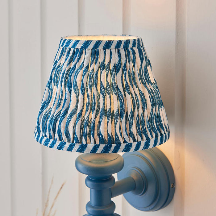 Carnaby And Ripple 20cm Marlin Blue Shade Wall Light With Satin Marlin Blue Base
