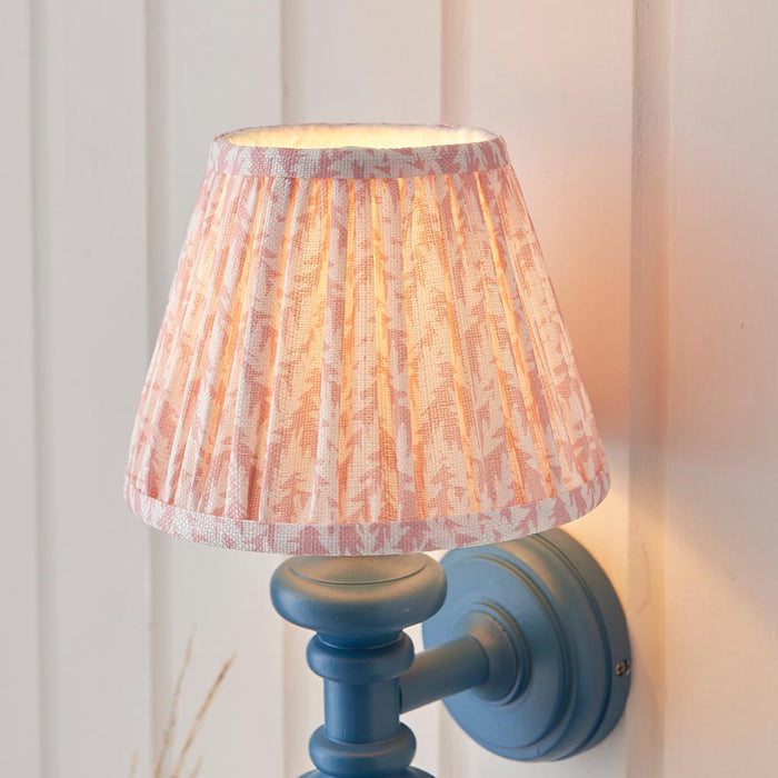 Carnaby And Leaf 20cm Peachy Keen Shade Wall Light With Satin Marlin Blue Base