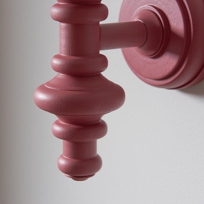 Carnaby And Ikat 20cm Coral Pink Shade Wall Light With Satin Pink Clay Base