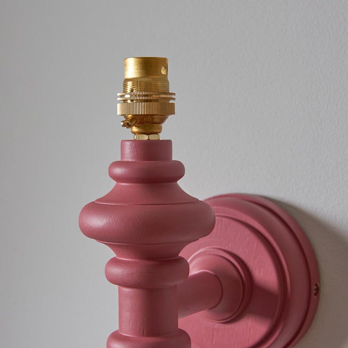 Carnaby And Leaf 20cm Shell Bay Blue Shade Wall Light With Satin Pink Clay Base