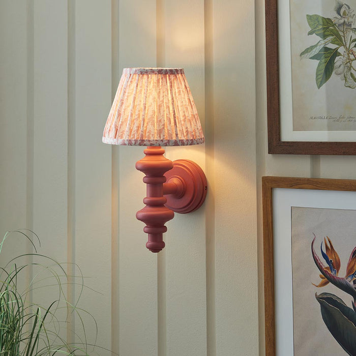 Carnaby And Leaf 20cm Peachy Keen Shade Wall Light With Satin Pink Clay Base