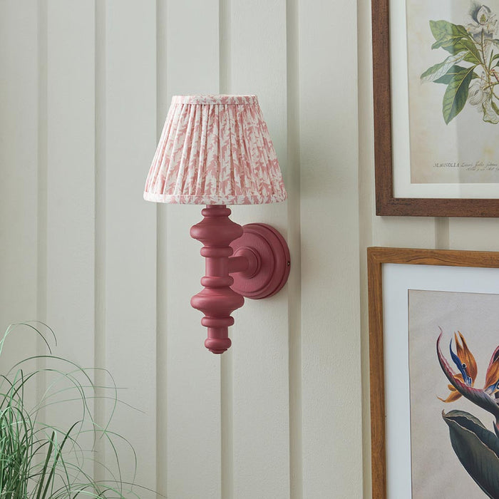 Carnaby And Leaf 20cm Peachy Keen Shade Wall Light With Satin Pink Clay Base