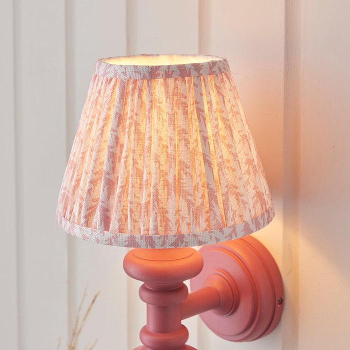Carnaby And Leaf 20cm Peachy Keen Shade Wall Light With Satin Pink Clay Base