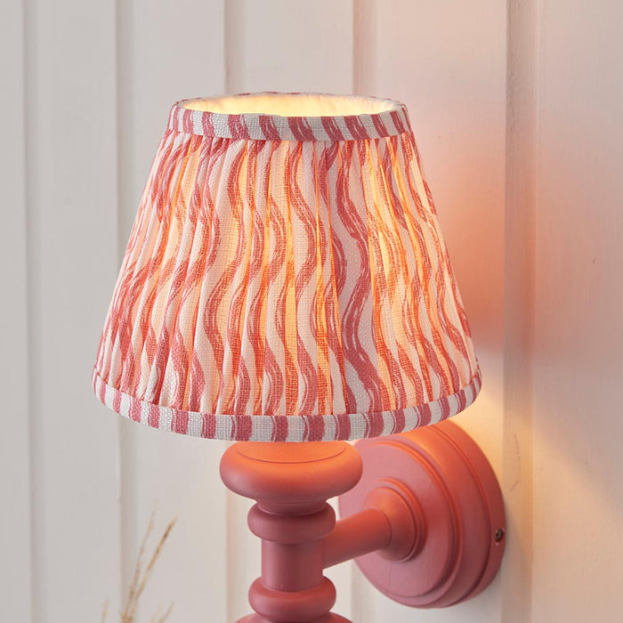 Carnaby And Ripple 20cm Coral Pink Shade Wall Light With Satin Pink Clay Base