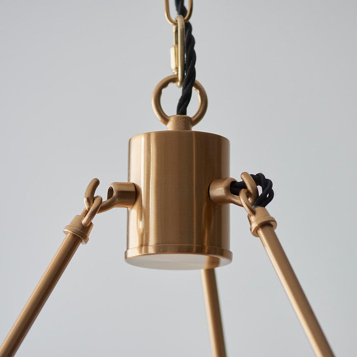 Chester And Zigzag 6 Lights 16cm Pearl Grey Shade Ceiling Light In Aged Brass