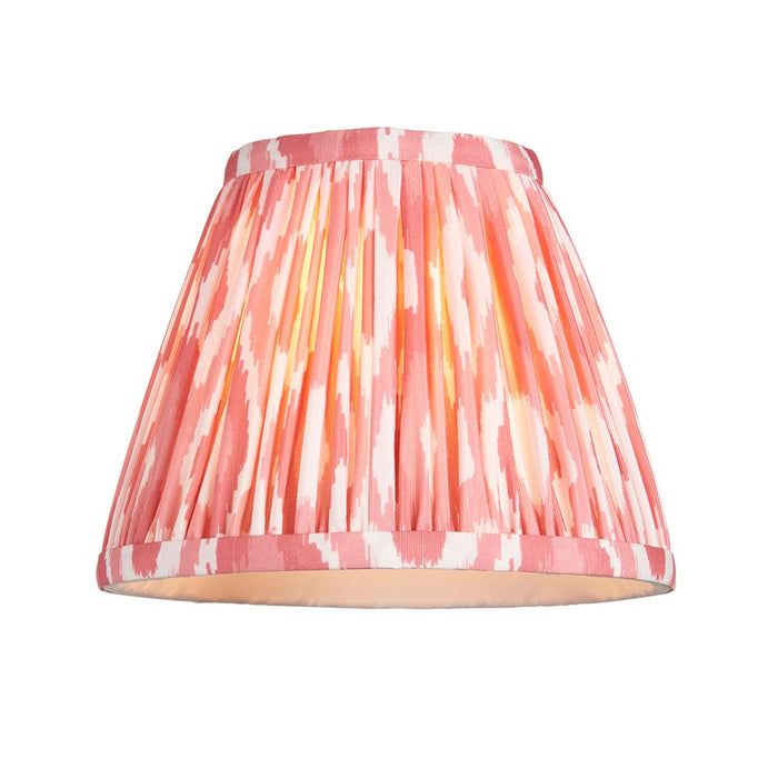 Chester And Ikat 6 Lights 16cm Coral Pink Shade Ceiling Light In Aged Brass