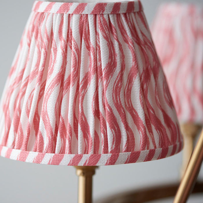 Chester And Ripple 6 Lights 16cm Coral Pink Shade Ceiling Light In Aged Brass