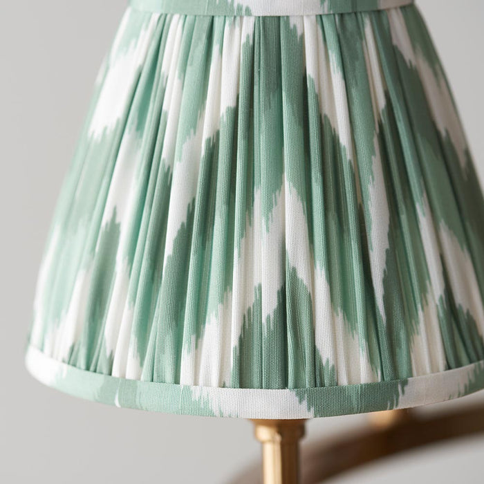 Chester And Zigzag 6 Lights 16cm Cotswold Green Shade Ceiling Light In Aged Brass