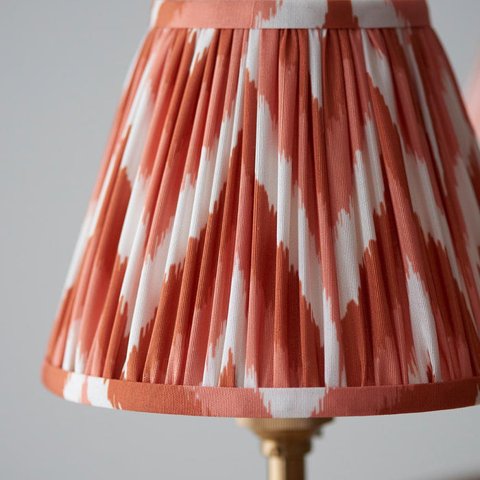Chester And Zigzag 6 Lights 16cm Apricot Orange Shade Ceiling Light In Aged Brass