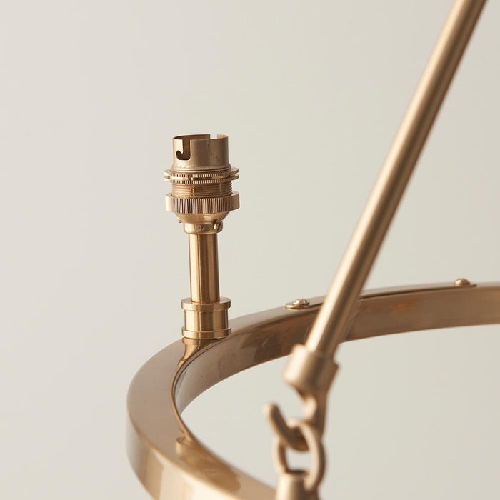 Chester And Ripple 3 Lights 16cm Marlin Blue Shade Ceiling Light In Aged Brass