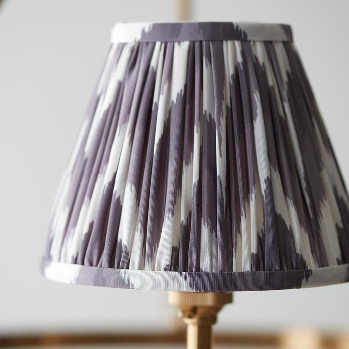 Chester And Zigzag 3 Lights 16cm Pearl Grey Shade Ceiling Light In Aged Brass