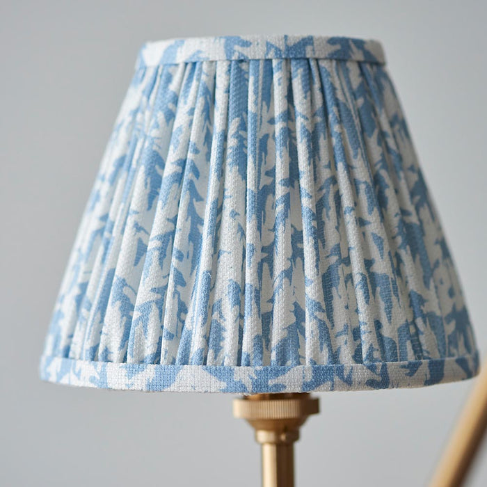 Chester And Leaf 3 Lights 16cm Shell Bay Blue Shade Ceiling Light In Aged Brass