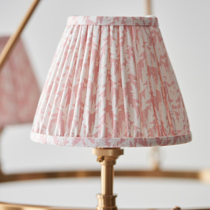 Chester And Leaf 3 Lights 16cm Peachy Keen Shade Ceiling Light In Aged Brass