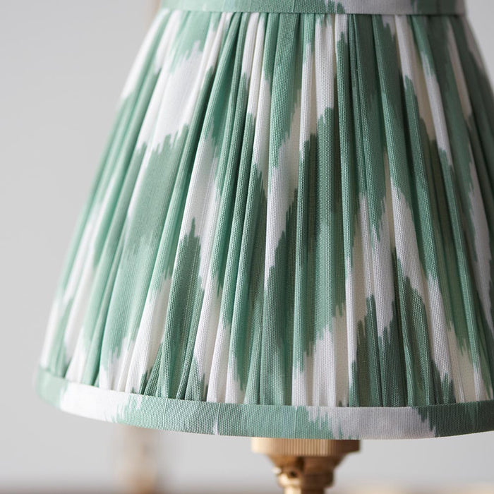 Chester And Zigzag 3 Lights 16cm Cotswold Green Shade Ceiling Light In Aged Brass