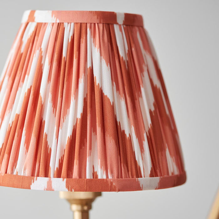 Chester And Zigzag 3 Lights 16cm Apricot Orange Shade Ceiling Light In Aged Brass