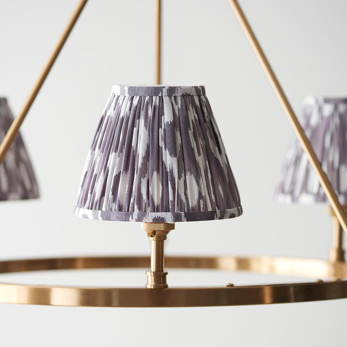 Chester And Ikat 3 Lights 16cm Pearl Grey Shade Ceiling Light In Aged Brass