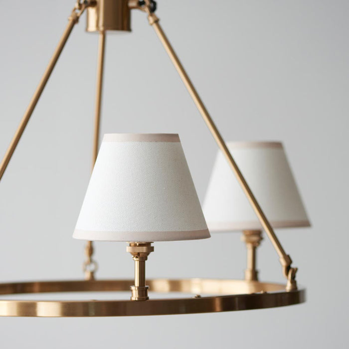 Chester And Ivy 3 Lights 16cm Vintage White Shade Ceiling Light In Aged Brass