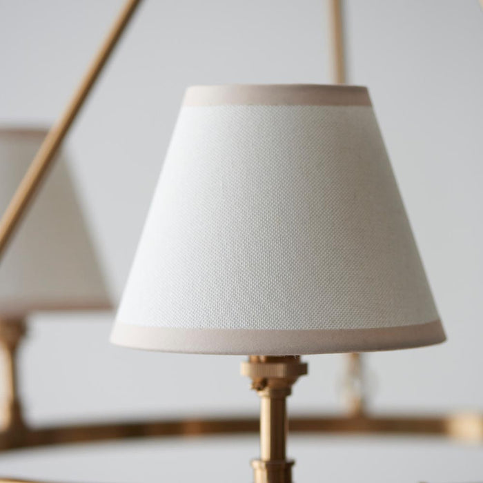 Chester And Ivy 3 Lights 16cm Vintage White Shade Ceiling Light In Aged Brass
